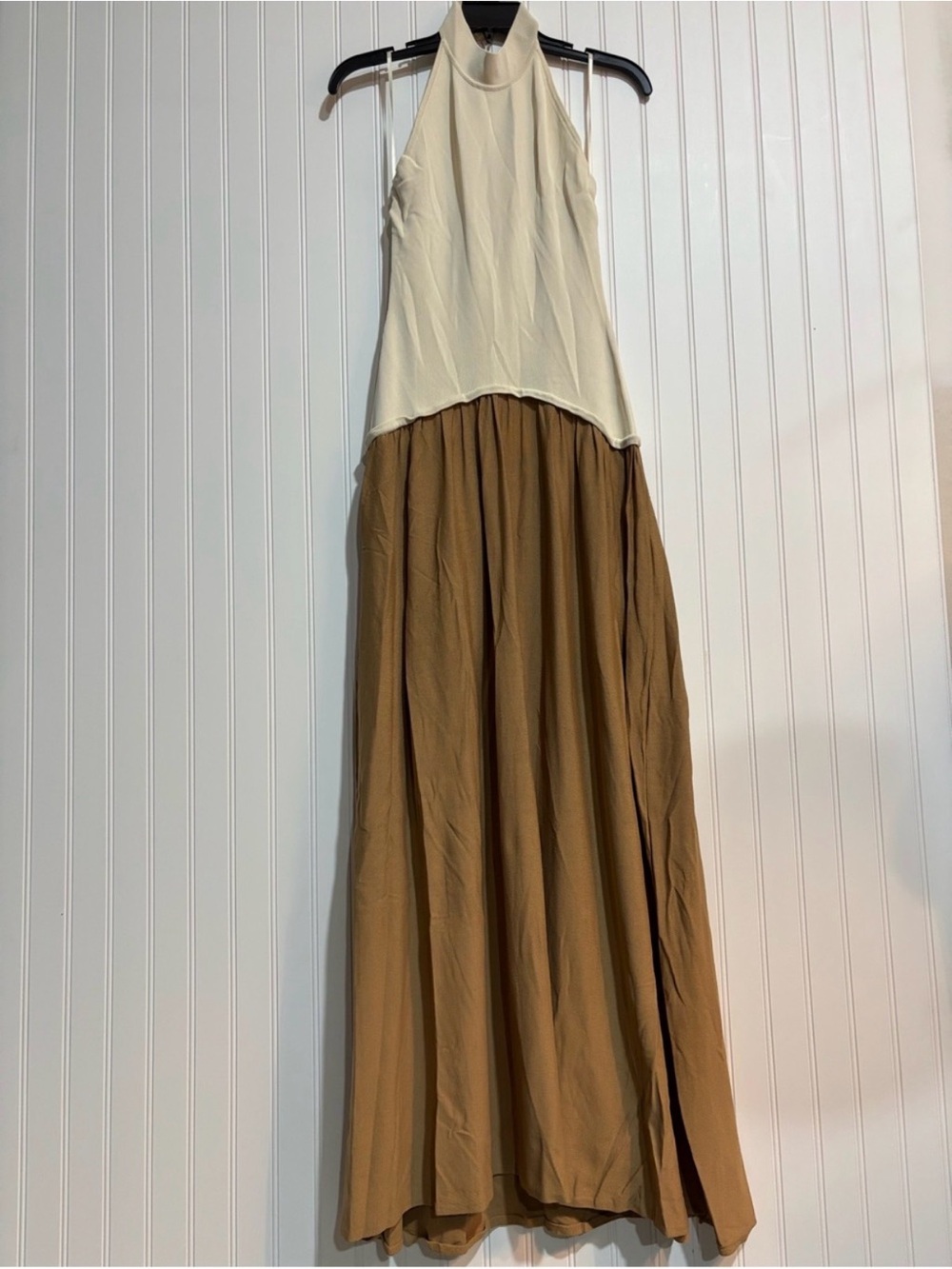 Solid & Striped Solgio Tan and White Maxi Dress Medium - Picture 5 of 7